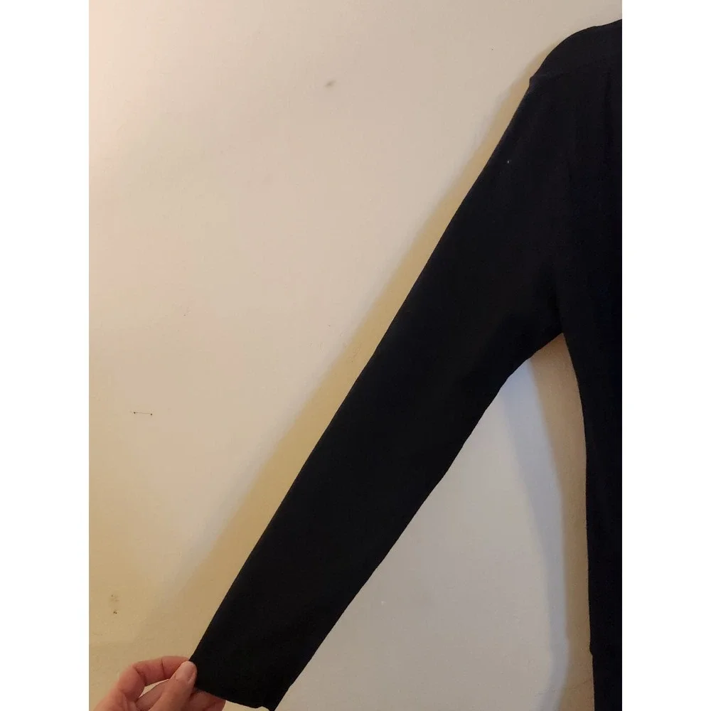 Anthropologie Sundry Size 2 Black Knee‎ Length Cotton/Spandex Ruched Dress - Picture 4 of 9